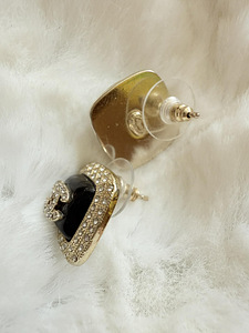 Chanel black square CC earrings (3 foto / 5)
