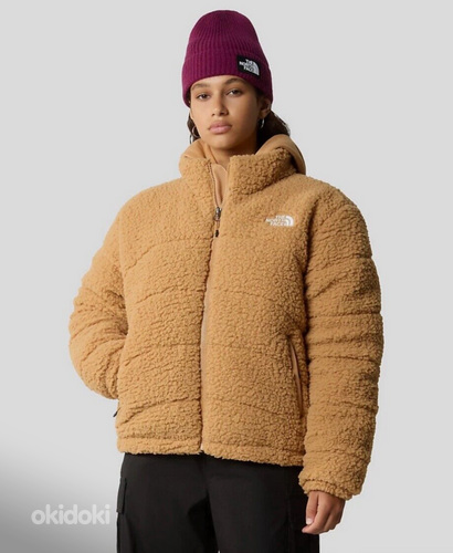 The north face пуховик XS коричневый