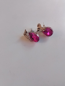 Pinkit kristalli lasi helmi korvakorut (3 valokuva sivusta 3)