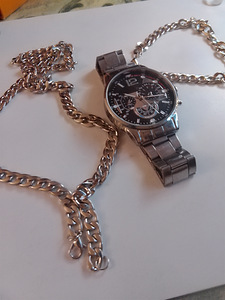 Miesten rannekello ja kaulakoru ja rannekoru (3 valokuva sivusta 4)