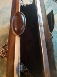 Satiini ilta laukku tiikerin silmä jalokivi solki (5 valokuva sivusta 5)