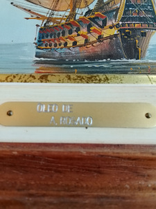 LAIVA PORTIGALIN MERELLÄ ÖLJYVÄRI MAALAUS (2 valokuva sivusta 4)