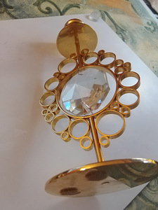 Kristalli lasi helmi kynttilä jalka kullan värinen (1 valokuva sivusta 4)