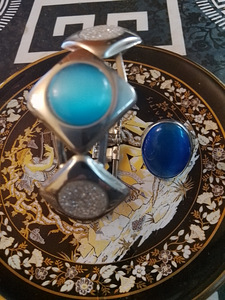 RANNKERORU TURKOOSI LASI HELMI JA SORMUS HOHTAVA LASIHELMI (4 valokuva sivusta 4)