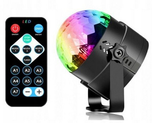 Проектор диско шар RGB LED + пульт 129669 (2 фото из 2)