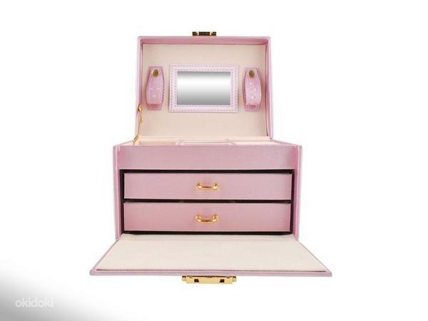 Чемоданчик для ювелирных украшений P6400 розовый цвет (фото #1)