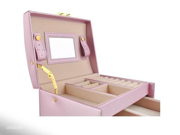 Чемоданчик для ювелирных украшений P6400 розовый цвет (фото #2)