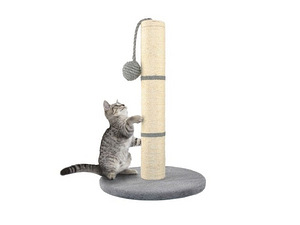 Столб - когтеточка для кота с игрушкой 45 см серый (P7932)