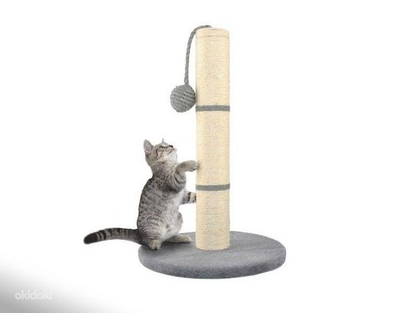 Столб - когтеточка для кота с игрушкой 45 см серый (P7932) (фото #1)