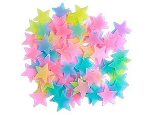 Fluorescējošas zvaigznes 100 gab. (PAG683A) daudzkrāsaini