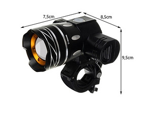 Velosipēda priekšējais un aizmugur. lukturis T6 USB P23681 (7 foto no 10)