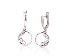 Sudraba auskari ar 'angļu' slēdzēju #2203801(PRh-Gr)_CZ (1 foto no 1)