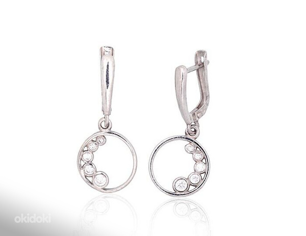 Sudraba auskari ar 'angļu' slēdzēju #2203801(PRh-Gr)_CZ