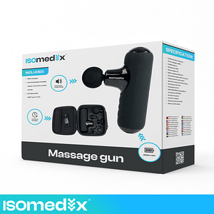 Mini masāžas pistole 4 uzgaļi melna (P27311) (8 foto no 10)