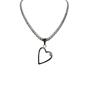 Handmade Heart shape pendant with Bismarck chain 925 Silver (1 foto / 10)