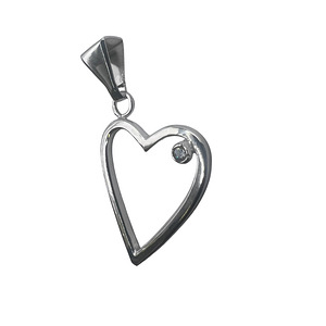 Handmade Heart shape pendant with Bismarck chain 925 Silver (7 foto / 10)