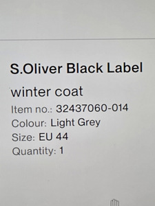 S.Oliver Black Label talvemantel, EU 44 – väga heas seisukor (2 foto / 6)