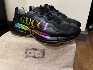 Gucci black leather RYHTON RAINBOW meeste sneakers,43 (4 foto / 7)