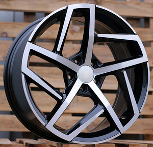 R17x7.5  5X112  ET  45  57.1  XE442  Black Polished (MB)  For VW  (D1)  ((AKC 65 Eur)) (1 foto / 1)
