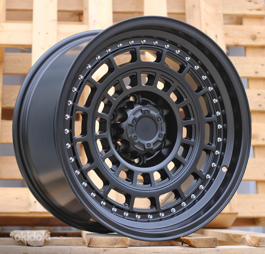 R18x9  6X139.7  ET  0  110.1  JT221  Black Matt (BM)  For 4X4  (K3)  ((MB+Rivets))