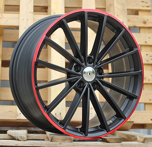 R19x8  5X112  ET  45  57.1  I0383  (FBX174)  Black Half Matt+Red Lip (BLHMRL)  For VW  (Z3)  (HYBRID FORGED) (1 foto / 1)