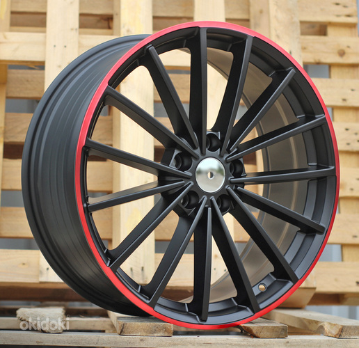 R19x8  5X112  ET  45  57.1  I0383  (FBX174)  Black Half Matt+Red Lip (BLHMRL)  For VW  (Z3)  (HYBRID FORGED)