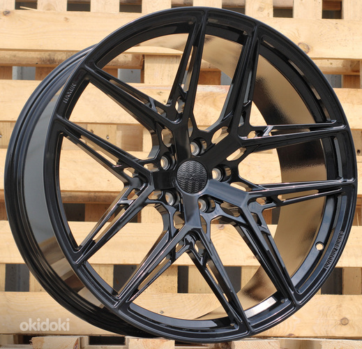 R22x9.5  5X112  ET  30  66.6  HXF01  Black (BL)  For HAXER  (K3)  (FORGED  (NEW Model) Rear+Front)