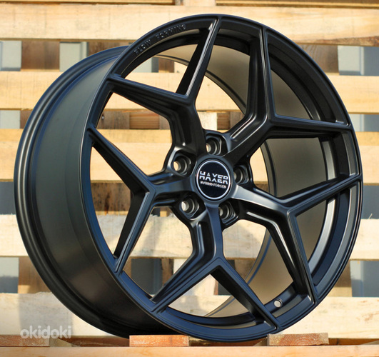 R19x9.5  5X112  ET  40  66.6  HX04F  Black Half Matt (BLHM)  For HAXER  (K4)  (HYBRID FORGED (Front+Rear))