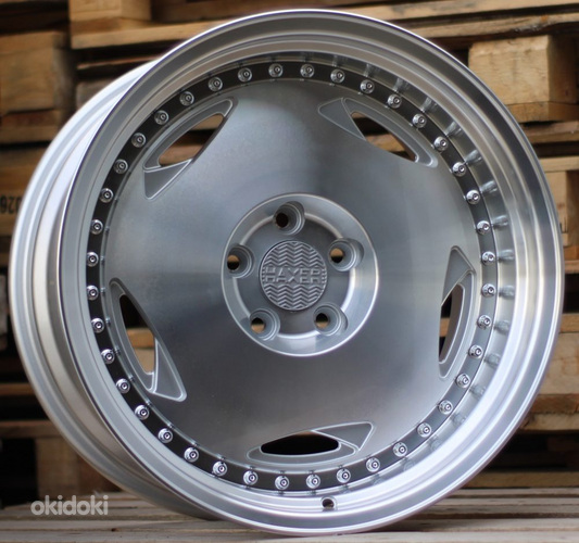R16x9  4X100  ET  20  73.1  HX029  Polished Silver+Polished Lip (MSPL)  For HAXER  (K7)  (Rear+Front)