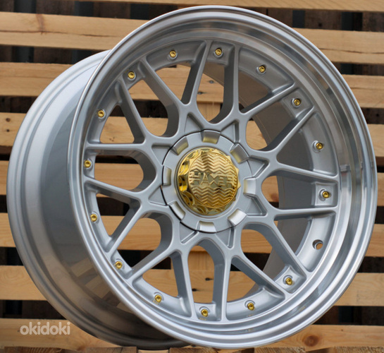 R17x8.5  8X100/114  ET  30  73.1  HX025  (LU1879)  Silver+Polished Lip (SP)  For HAXER  (P1)  (Rear+Front)