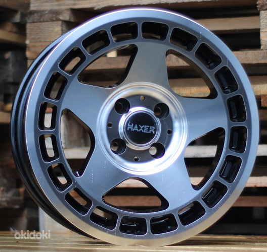 R15x7  4X100  ET  25  73.1  HX026  Black Polished (MB)  For HAXER  (L6)