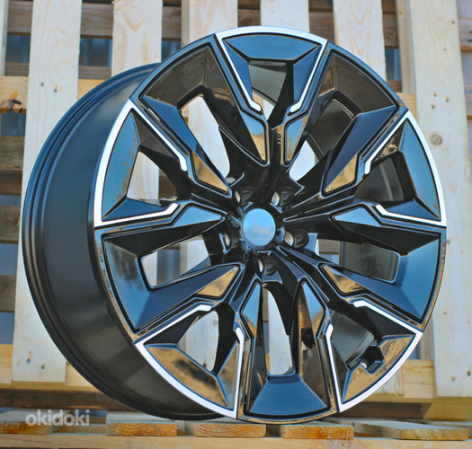 R21x10.5  5X112  ET  44  66.5  H3447F  Black Polished (MB)  For BMW  (K3)  (HYBRID FORGED Rear+Front)