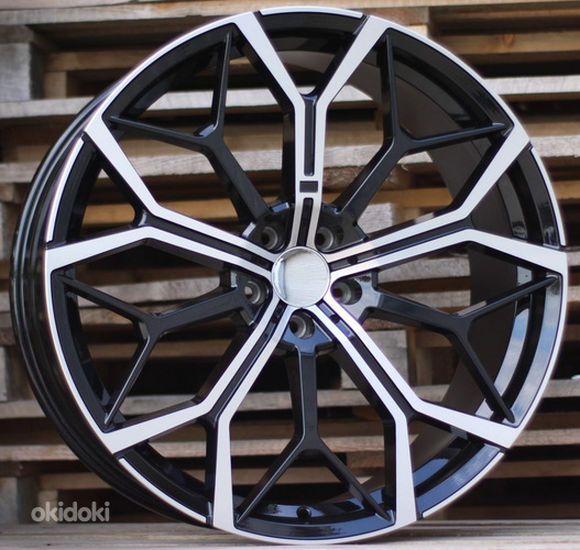 R21x9.5  5X112  ET  32  66.6  FE245  Black Polished (MB)  For BMW  (P2)  (Rear+Front)