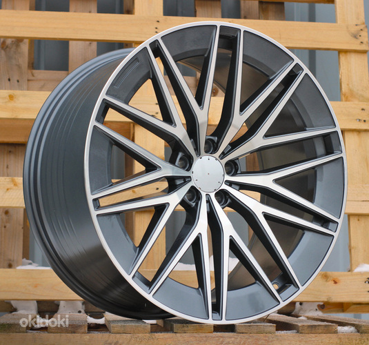 R22x10  5X112  ET  55  66.6  FBX387  Grey Polished (MG)  For MER  (Z5)  (HYBRID FORGED Rear+Front)