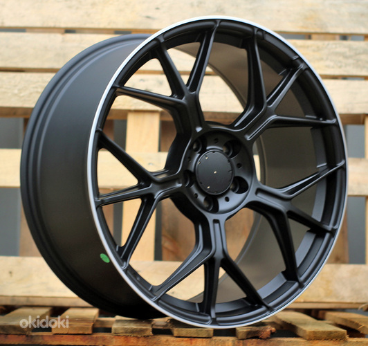 R20x8.5  5X112  ET  40  66.5  FBX120  Black Matt+Polished Lip (BMPL)  For MER  (K7)  (HYBRID FORGED Front+Rear)