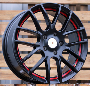R17x7  5X112  ET  40  66.5  F40  (FM057)  Black Half Matt+Red Lip (BLHMRL)  For RACIN  (R) (1 foto / 1)