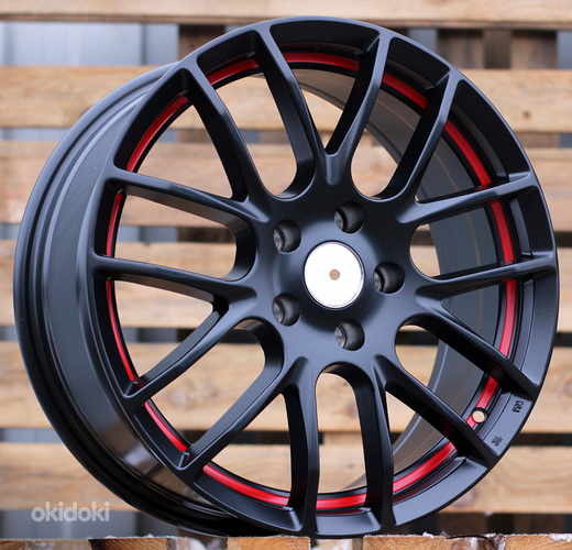 R17x7  5X112  ET  40  66.5  F40  (FM057)  Black Half Matt+Red Lip (BLHMRL)  For RACIN  (R)