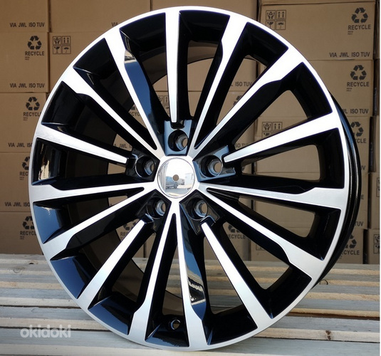R18x8  5X112  ET  44  57.1  F1526  (YF0458)  Black Polished (MB)  For SKODA  (M)  (HYBRID FORGED)