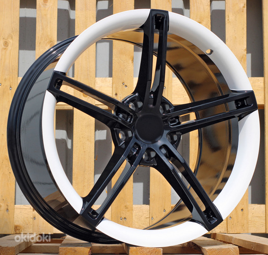 R21x11  5X130  ET  61  71.6  CTRGW1213  Black (BL)  For PORCH  (K3)  (FORGED Taycan (Glossy Black+White)(Rear+Front))