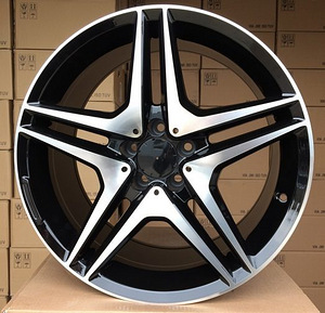 R19x9.5  5X112  ET  35  66.6  BY496  Black Polished+Powder Coating (MBPC)  For MER  (P)  (Rear+Front) (1 foto / 1)