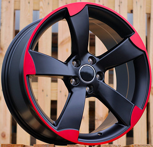 R18x8  5X112  ET  35  66.5  BK217  (XF558)  Black+Red Line (BR)  For AUD  (K4)  ((AKC 75 Eur)) (1 foto / 1)