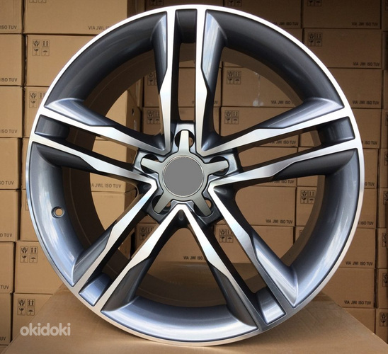 R18x8  5X112  ET  39  66.5  BK114  Grey Polished+Powder Coating (MGPC)  For AUD  (P)