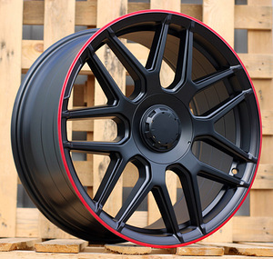 R19x8.5  5X112  ET  38  66.6  B5318  (L9542R)  Black Half Matt+Red Lip (BLHMRL)  For MER  (K3)  (Rear+Front (M2-R/U4B)) (1 foto / 1)