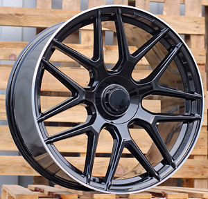 R20x9.5  5X112  ET  38  66.6  B5318  (IN7040)  Black+Polished Lip (BLPL)  For MER  (P1)  (Satin Black Machined Lip Rear+Front) (1 foto / 1)