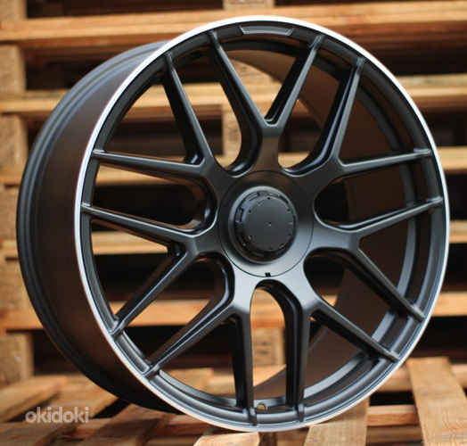 R22x10  5X112  ET  43  66.6  B5318  (IV61H716)  Black Half Matt+Polished Lip (BLHMPL)  For MER  (P2)  (Rear+Front)