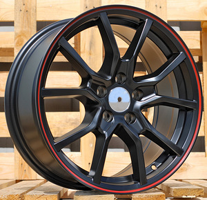 R16x7  5X114.3  ET  40  67.1  B5253  Black Half Matt+Red Lip (BLHMRL)  For RACIN  (P) (1 foto / 1)