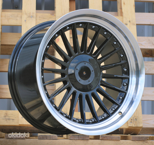 R18x10  5X120  ET  15  74.1  B1803  Black+Polished Lip (BLPL)  For BMW  (Z6)  (ALPINA Style Rear+Front)