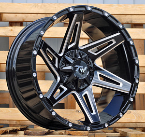 R20x9  12X135/139  ET  0  106.1  B1676  Black+Milling (BLML)  For 4X4  (K3)  (Milling Windows+Rivets) (1 foto / 1)