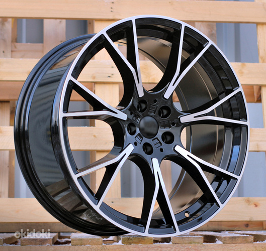 R19x8.5  5X112  ET  26  66.6  B1617  (H3217F)  Black Polished (MB)  For BMW  (M)  (HYBRID FORGED Rear+Front)