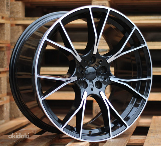 R19x9.5  5X112  ET  37  66.6  B1617  (IND7046)  Black Polished+Powder Coating (MBPC)  For BMW  (K7)  (Rear+Front (AKC 110 Eur))